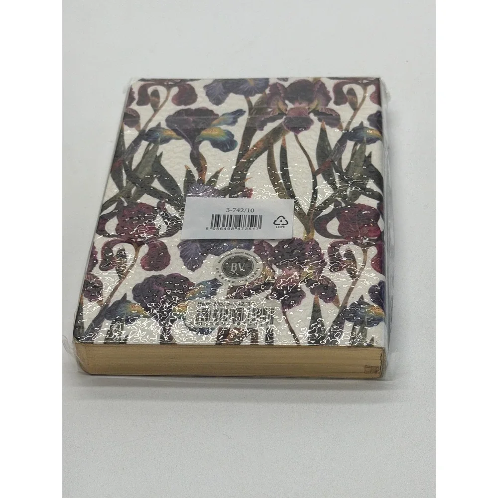 Bruno Visconti Purple Iris Floral Journal Gold Gilded Edge Softcover New Leather